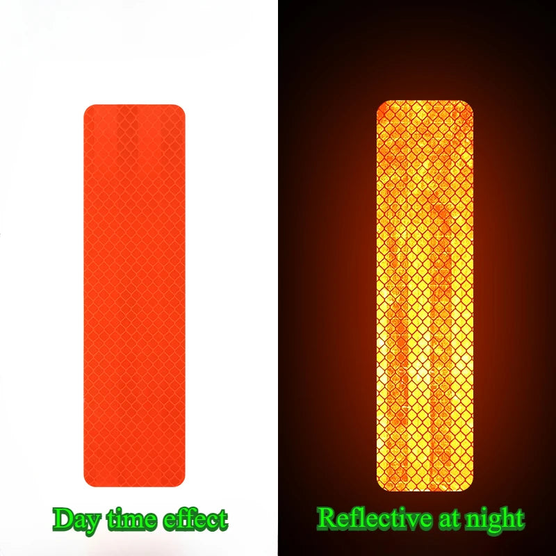 4PCS Reflective Strip Night Safety Warning Motorcycle Stickers Waterproof Motorbike Helmet Box Fuel Tank Side Panels Decals