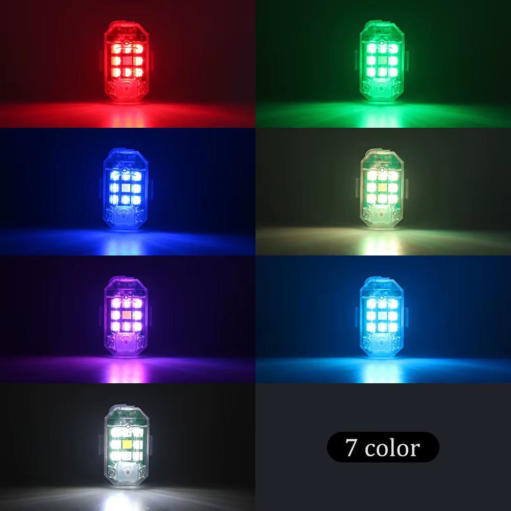 1/2/4Pc Remote Motorcycle Lights RC Drone LED Flash Wireless Light for RC Fix Wing Aircraft Airplane Helicopter Warning Lights