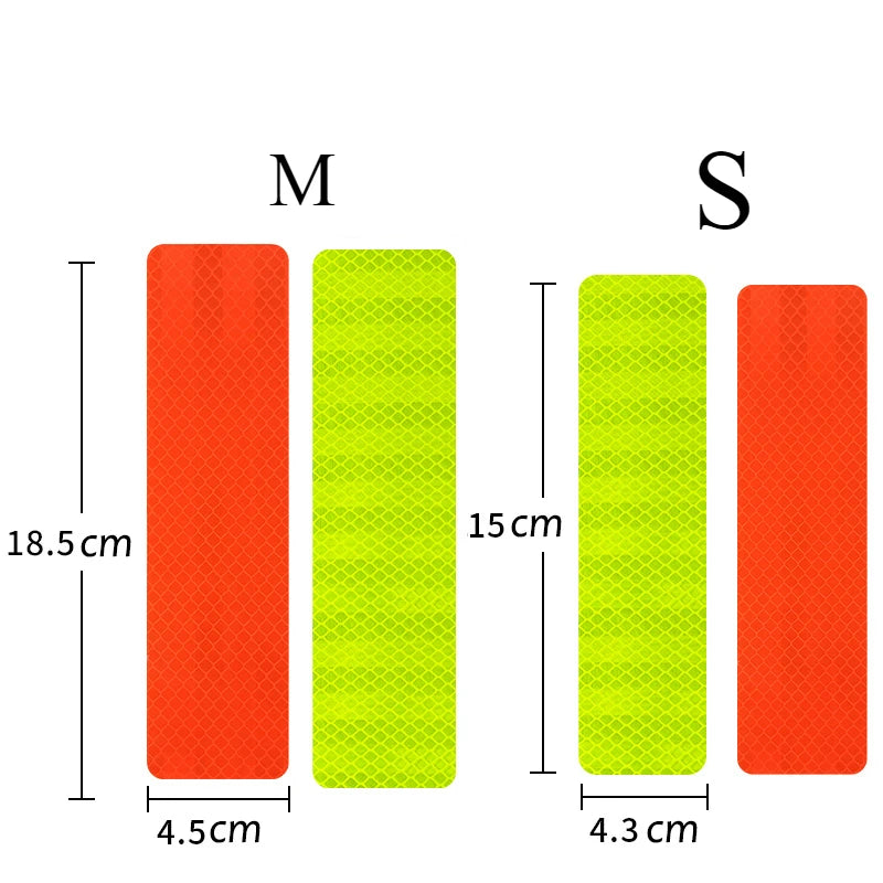 4PCS Reflective Strip Night Safety Warning Motorcycle Stickers Waterproof Motorbike Helmet Box Fuel Tank Side Panels Decals