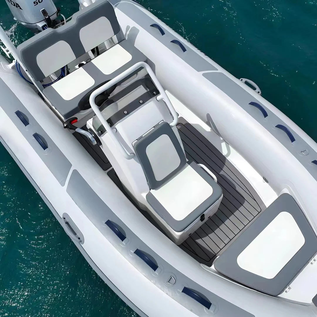 14Ft 420Cm Aluminum Hull RIB Rescue Boat PVC Hypalon Inflatable Rigid Rowing Boat