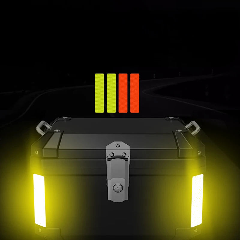 4PCS Reflective Strip Night Safety Warning Motorcycle Stickers Waterproof Motorbike Helmet Box Fuel Tank Side Panels Decals