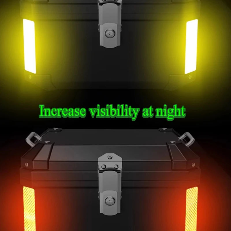 4PCS Reflective Strip Night Safety Warning Motorcycle Stickers Waterproof Motorbike Helmet Box Fuel Tank Side Panels Decals